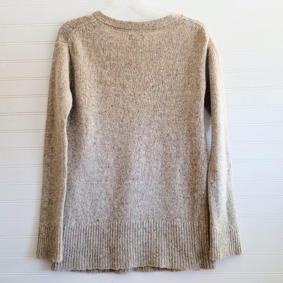 Roots Canada Sweater Size Small Beige Fleck V Neck Merino Alpaca Blend - Picture 6 of 9